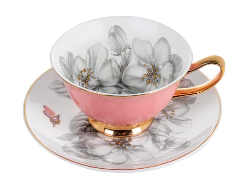 Чайний сервіз Lefard на 6 персон із золотою облямівкою Рожевий (975-059) - фото 2