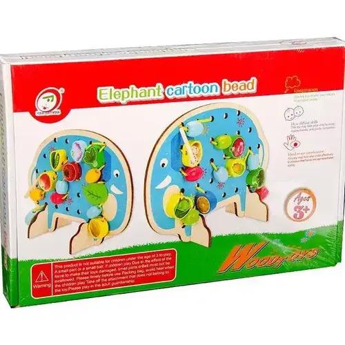 Шнуровка деревянная Слоненок собирает урожай (MD 1085)