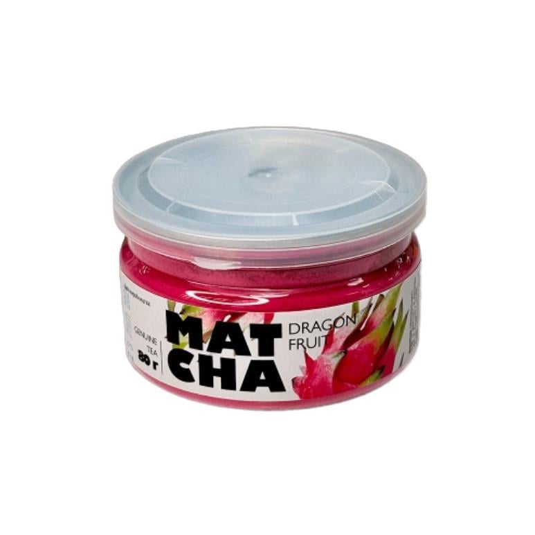 Чай японский фруктовый Матча из красной Питахайи/Дракон фрукта в банке 80 г (OS-MATCHA-DF80)