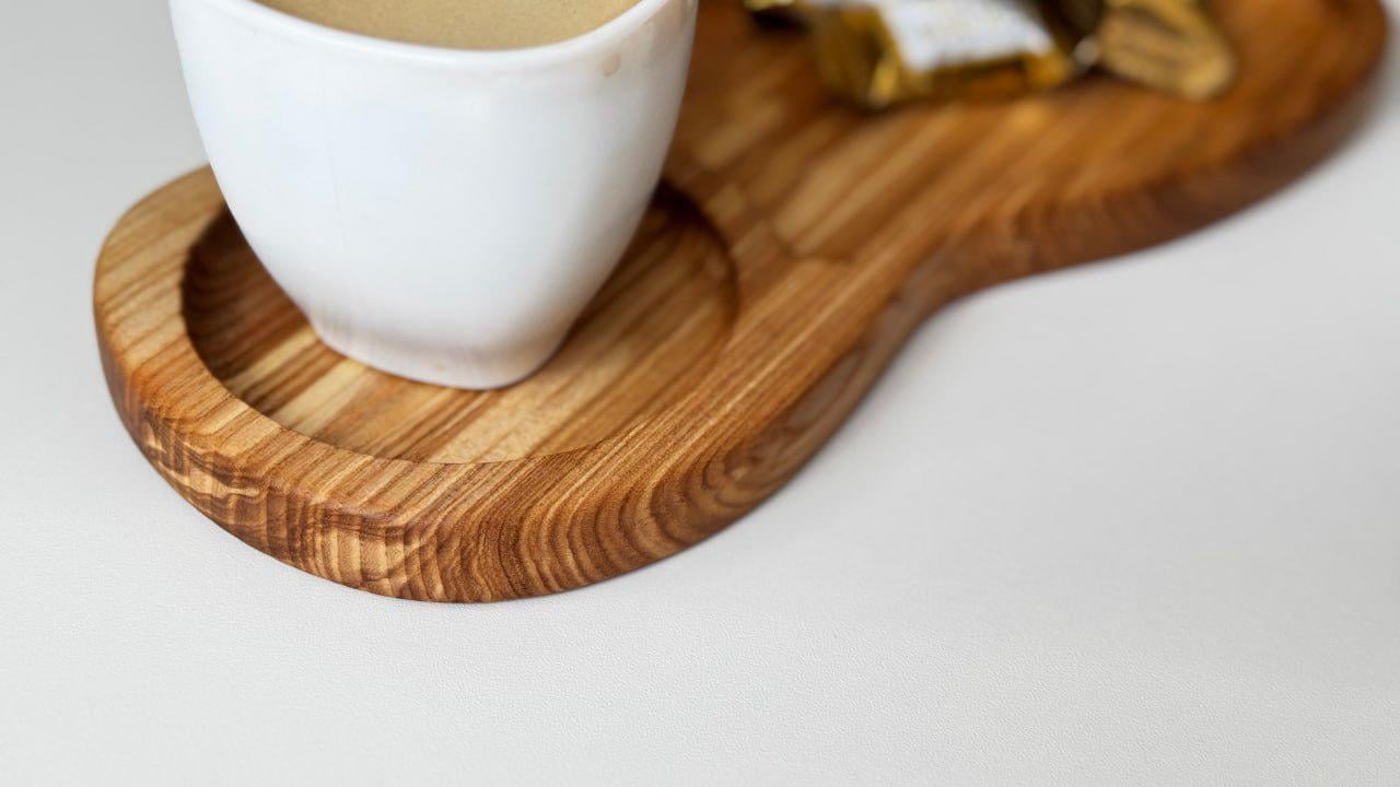 Подставка под чашку К кофе двухсекционная Ясень (WDB-39.1) - фото 4