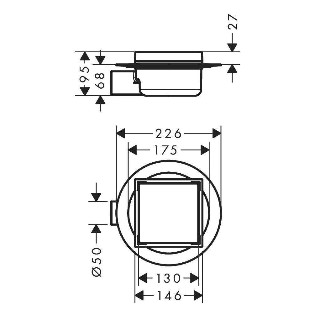 Трап для душа Hansgrohe RainDrain Spot 56112800 150x150 мм (148946) - фото 4