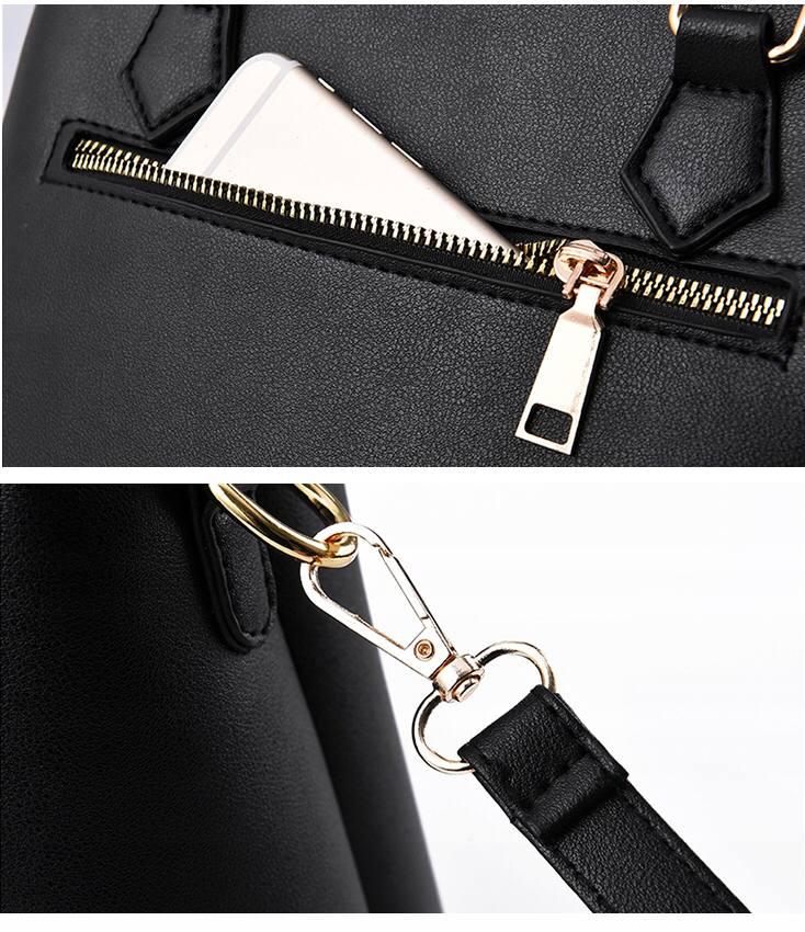 Набір сумок жіночі шкіра 2 шт. Чорний - фото 3 Набір сумок жіночі шкіра 2 шт. Чорний - фото 3