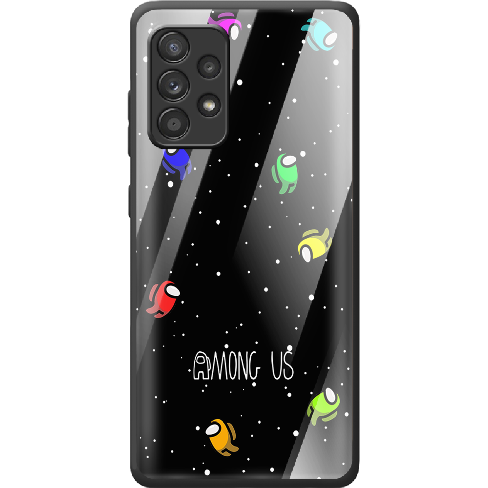 Чохол BoxFace Samsung A525 Galaxy A52 Among Us Invisible Чорний силікон з склом (42075-bk76-42232)