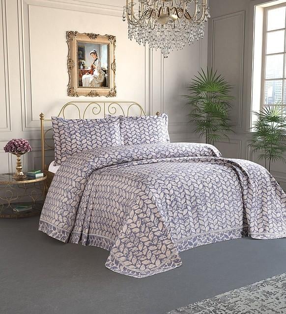 Комплект постельного белья Beytug tekstile Pandora bed cover евро сатин 9984042 Navy Blue (DR013234)