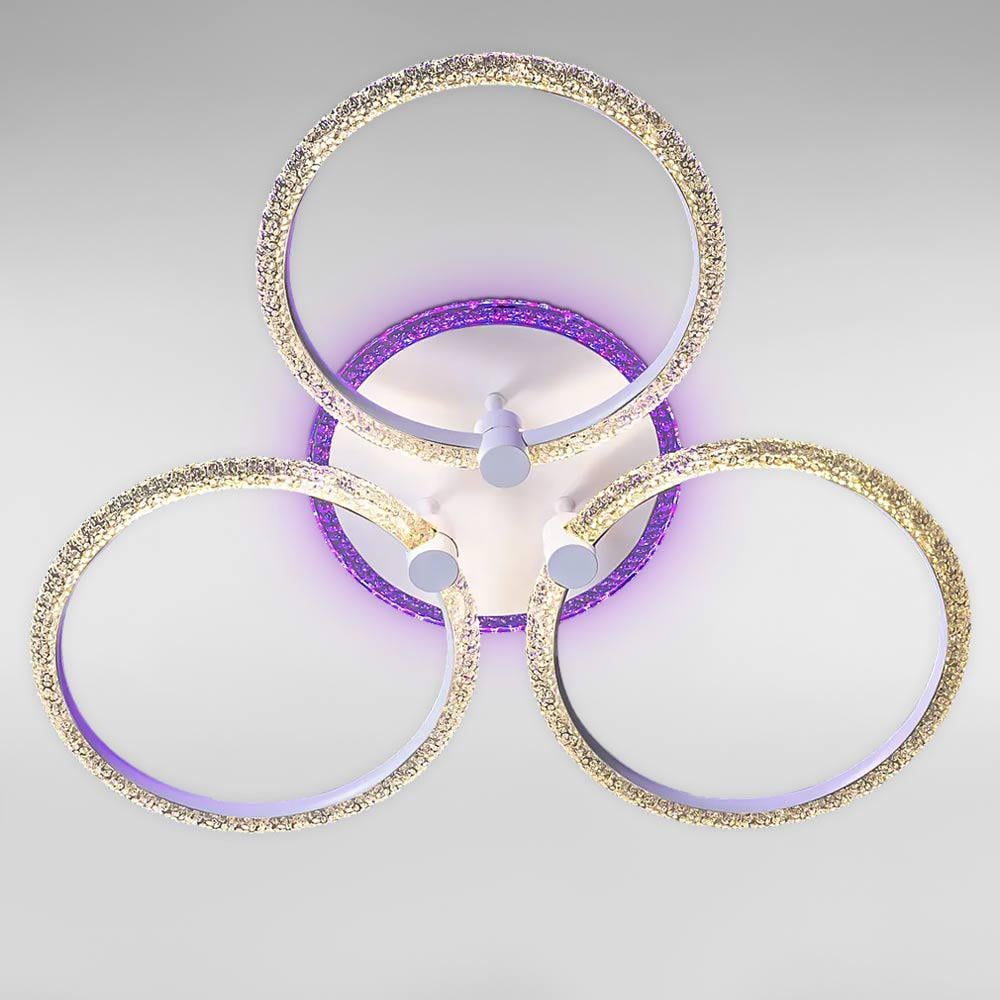 Люстра потолочная светодиодная SC-19382/3C WH PK/BU/PL 90W/16W 2,4G 650х100 мм Белый