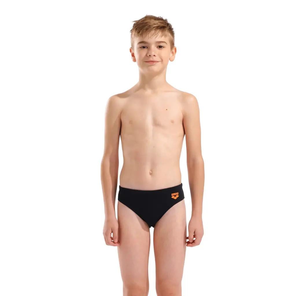 Плавки-сліпи для хлопчиків Arena BRIGHT SWIM BRIEFS 128 см Чорний/Помаранчевий (006724-503 128)