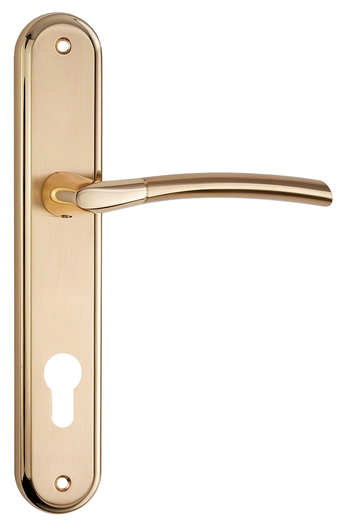 Дверная ручка под цилиндр Siba LUCCA на планке 72 мм Золото матовое/Золотой (Z20 3 21 11 (72))