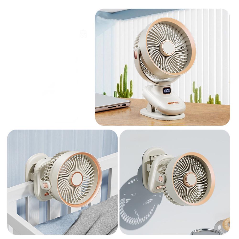 Вентилятор портативний настільний S6 3в1 2400mAh на прищіпці/з дисплеєм/з вбудованим акумулятором Grey ( S6 3in1) - фото 11