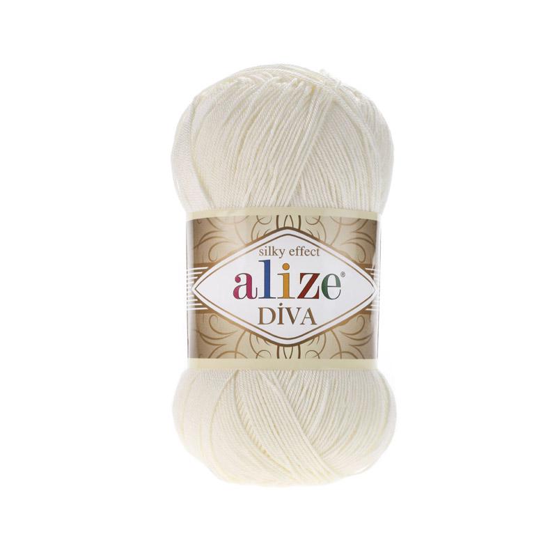 Пряжа Alize Diva 62 Молочний
