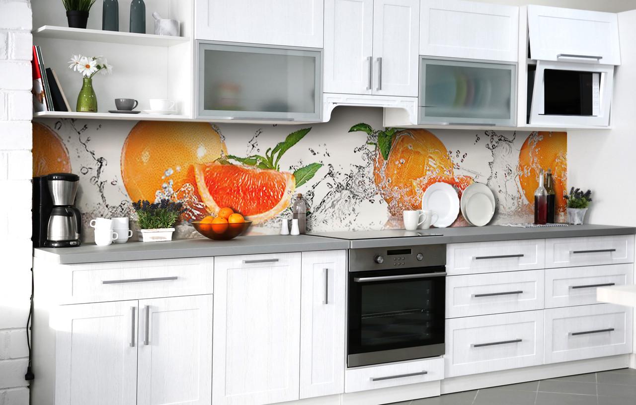 Кухонный фартук Купание грейпфрута виниловый самоклеющийся 65х250 см