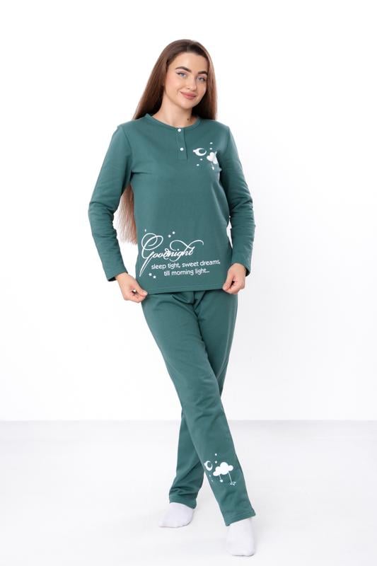 Піжама утеплена жіноча кофта на двох кнопках та штани Носи Своє р. 62 Темно-зелений (8240-023-33-1) - фото 2 Піжама утеплена жіноча кофта на двох кнопках та штани Носи Своє р. 62 Темно-зелений (8240-023-33-1) - фото 2