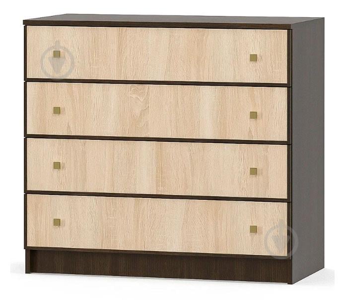 Комод Мебель Сервис 4Ш Фантазия Венге темный + дуб самоа (Son-1)