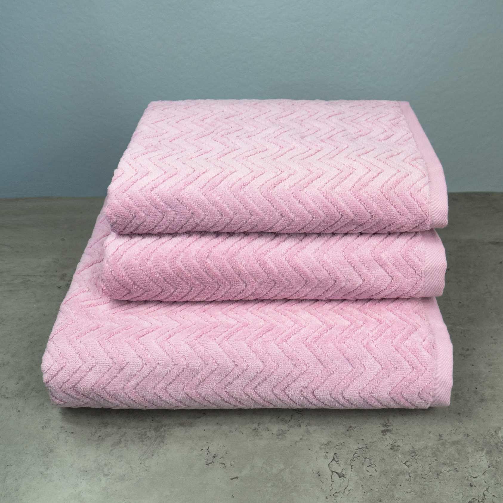 Набор полотенец GM Textile жаккардовые с велюром 3 шт. Розовый (550-k-gv-pink)