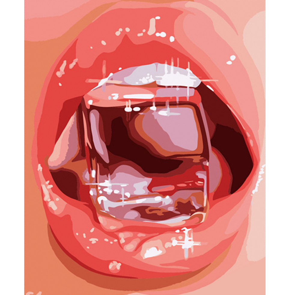Картина за номерами Strateg Преміум Лід на вустах 40x50 см (DY297)