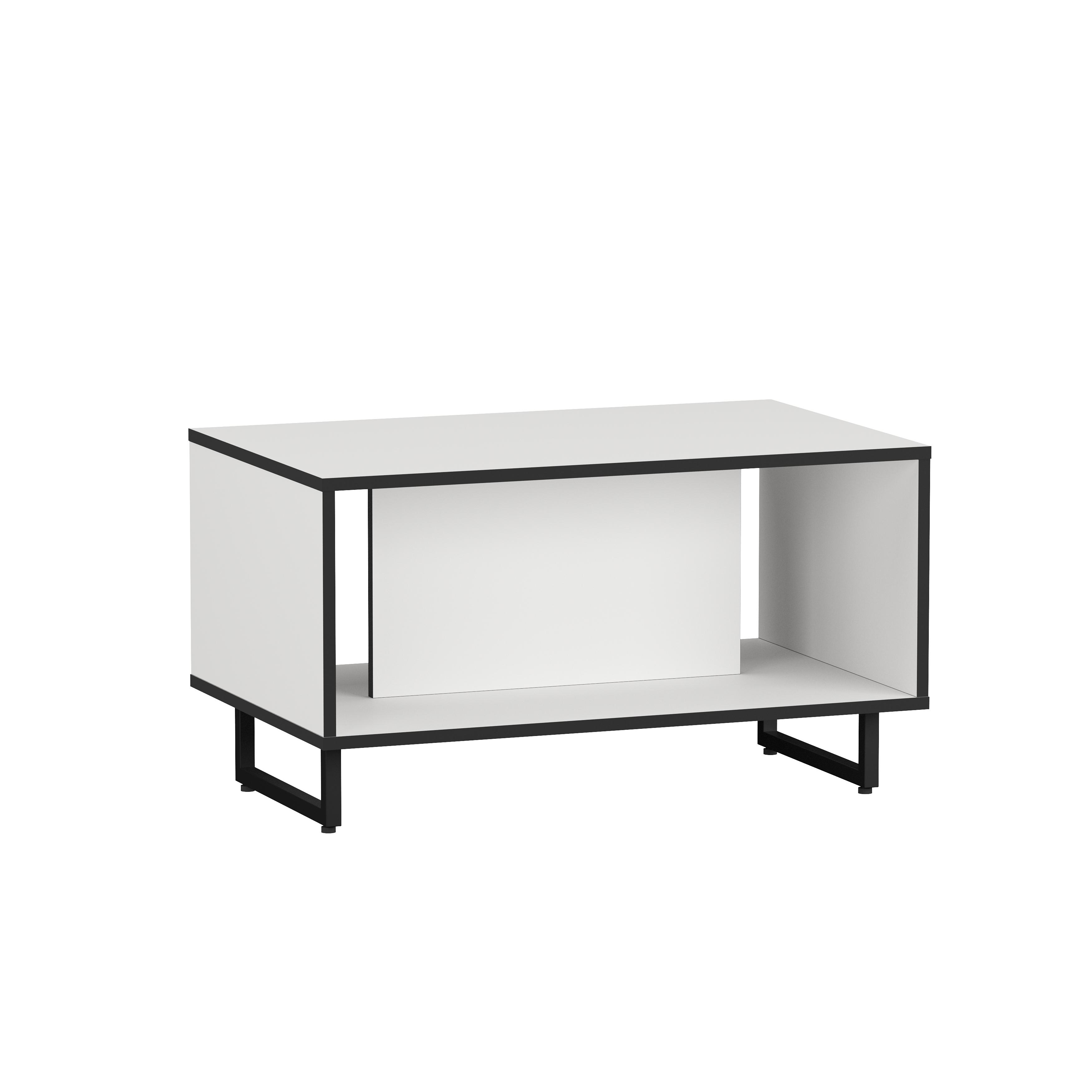 Стол журнальный в гостиную на металлических ножках 800x450x500 мм Белый (mf-14-wh)