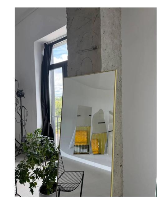 Дзеркало настінне в алюмінієвій рамі для передпокою 200х100 см Золотистий (29067274) - фото 4