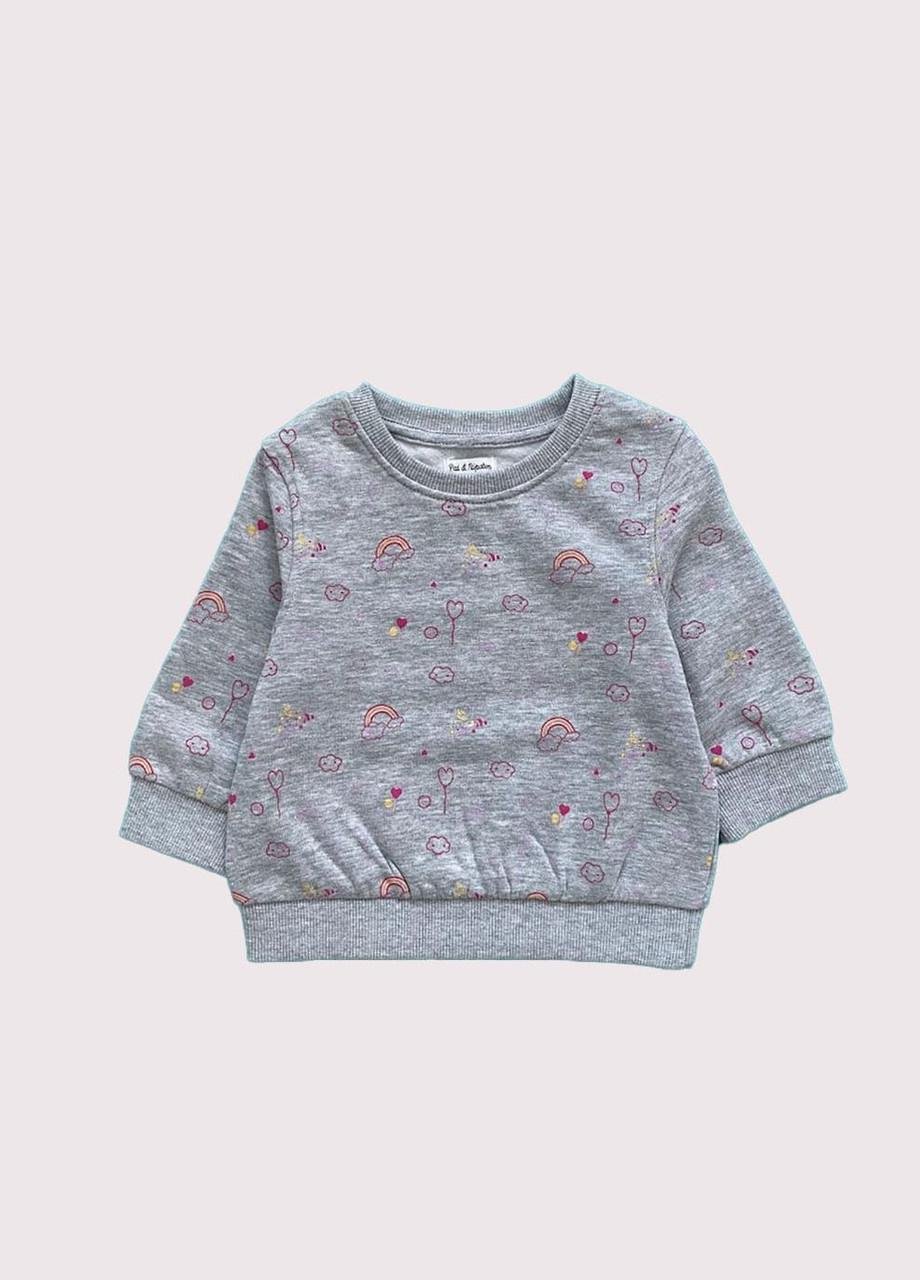 Свитшот детский Disney с круглой горловиной 9-12 мес. 74 см Серый (2081861223)