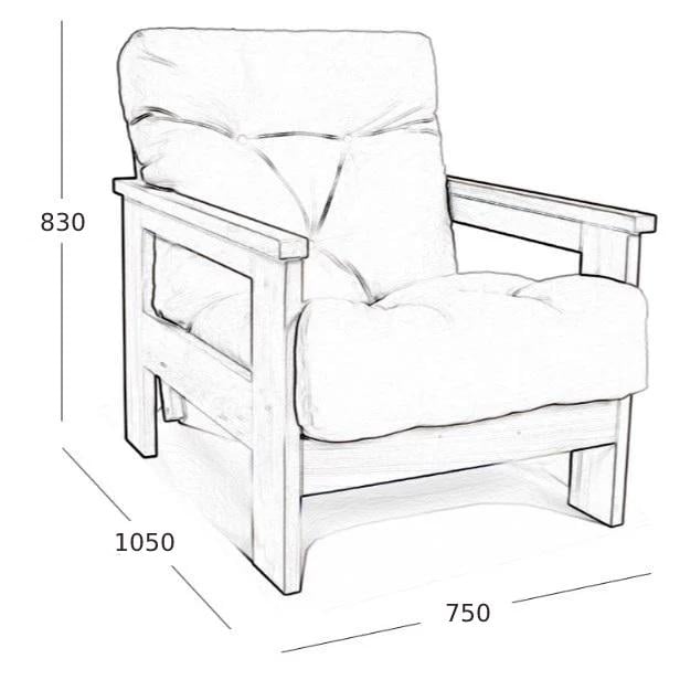 Кресло Woodman Mexico с опускной спинкой из массива дерева без покрытия Красный - фото 2