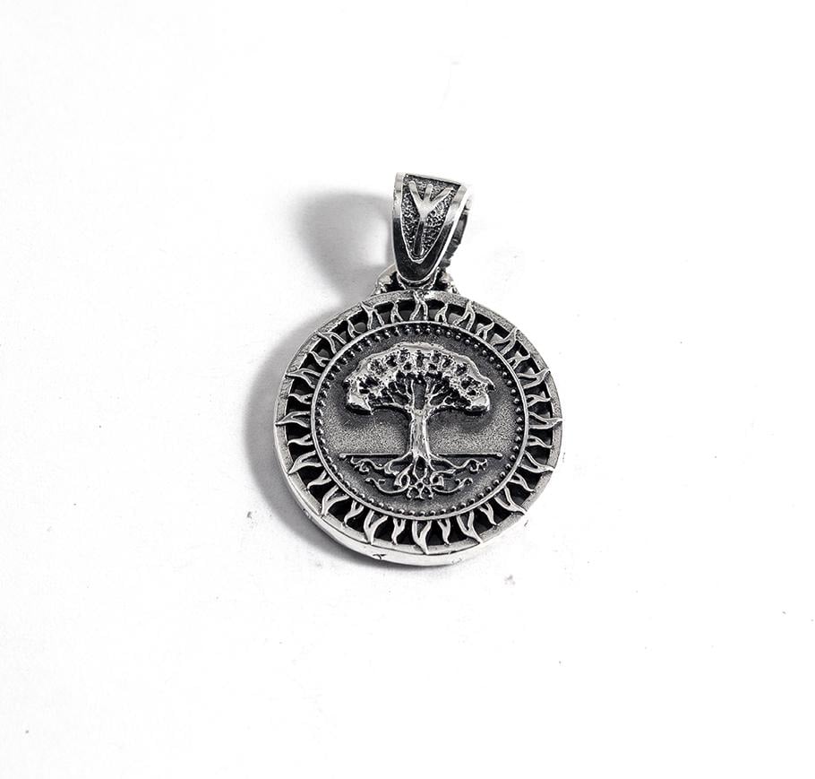 Кулон оберег Maxi Silver 9579 Дерево жизни и одолень трава (89579)