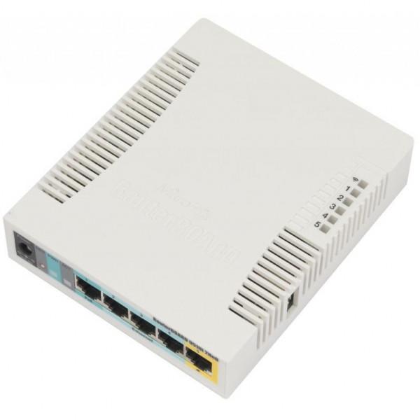 Маршрутизатор Mikrotik RB951Ui-2HnD N300 600 МГц 128 Мб 5х100 Мбіт 1хUSB 1000mW PoE in PoE out (577644)