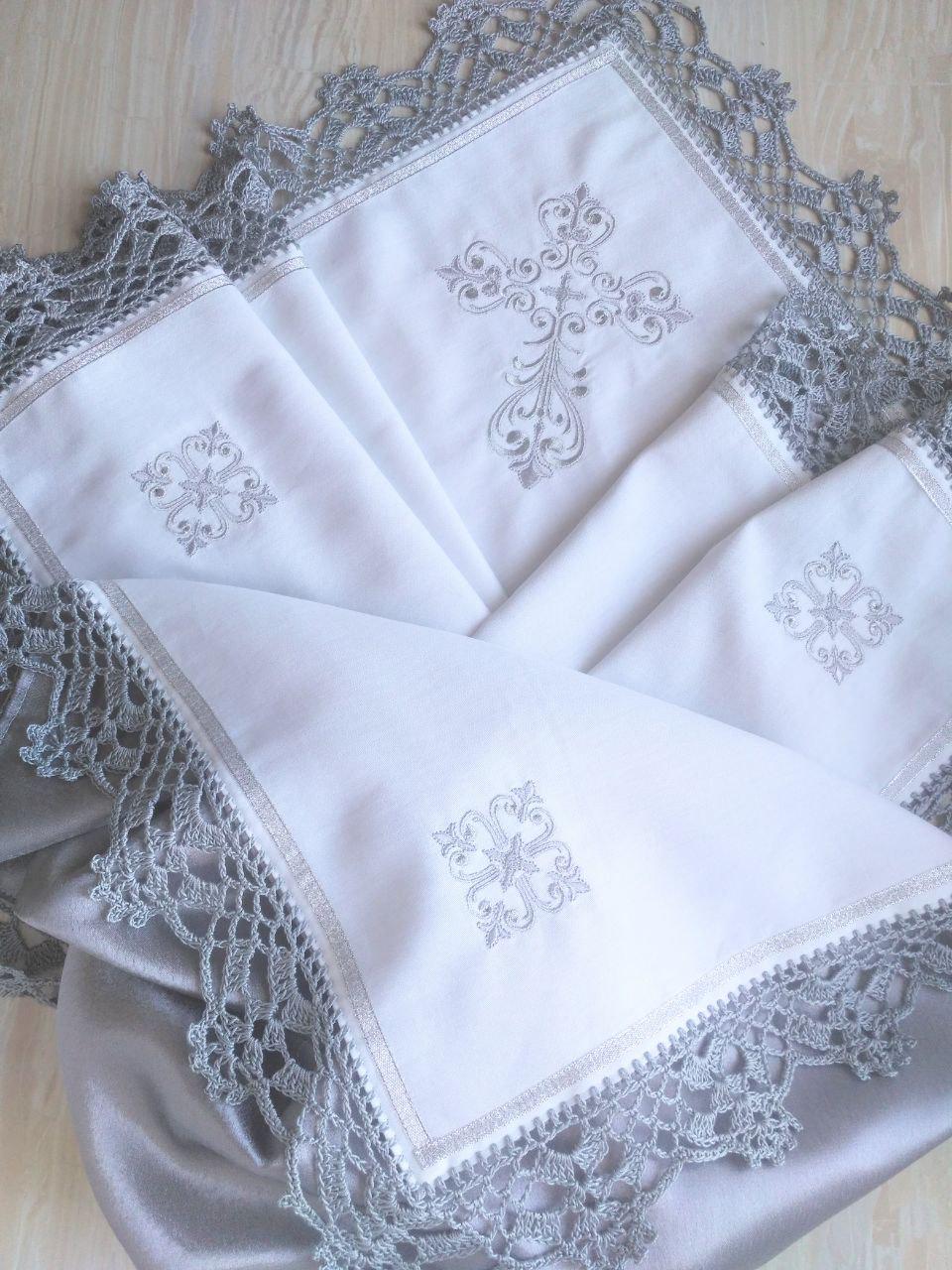 Крыжма крестильная Любовь Богородицы с кружевом (2181654527) - фото 3 Крыжма крестильная Любовь Богородицы с кружевом (2181654527) - фото 3