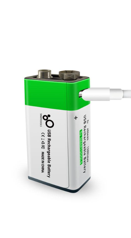 Акумулятор типу Крона 6F22 CR-9V з роз'ємом Type-C Smartools 650 mAh/кабель Type-C 9 Вт