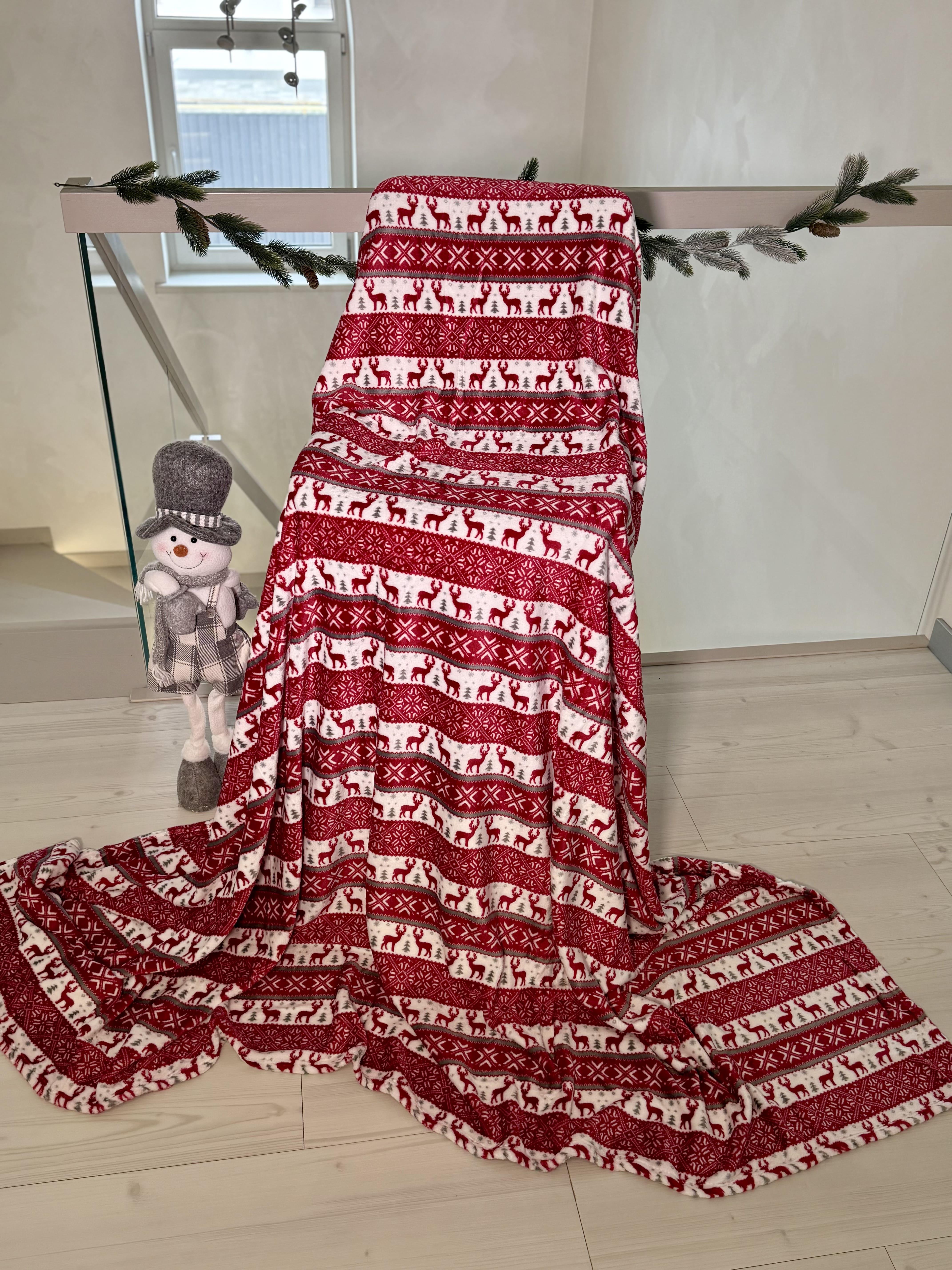 Плед велюр Норвежские олени 200х230 см (14065)