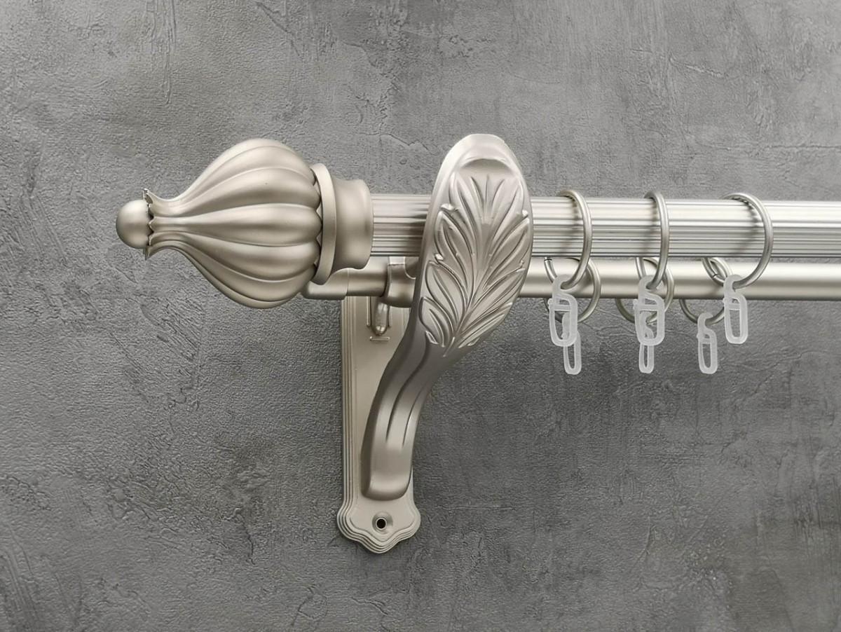 Карниз Quadrum Таджа рифленая штанга двойной ретро 25/19 мм 160 см Сатин (272283316)