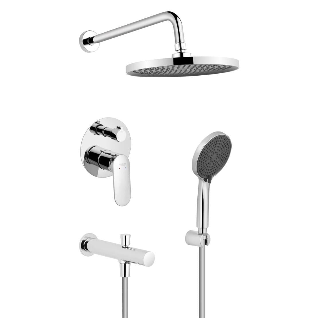 Душевая система Kroner Element скрытого монтажа латунь Хром (211335A-0101)