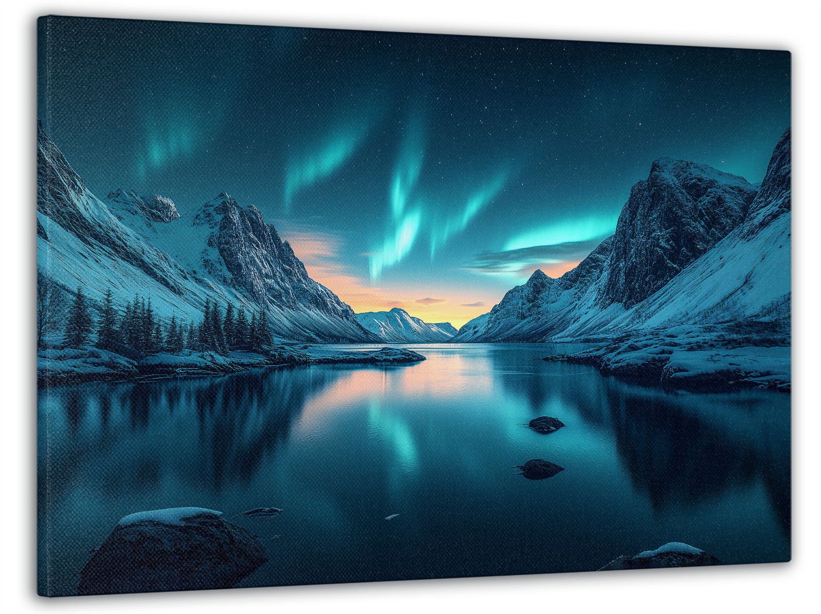 Картина на холсте Mako северное сияние в горах 60x100 см (MK10526)