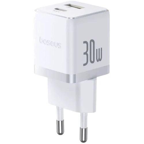 Зарядний пристрій мережевий BASEUS Palm Fast Charger Type-C+USB P1011160A213-00 30W White