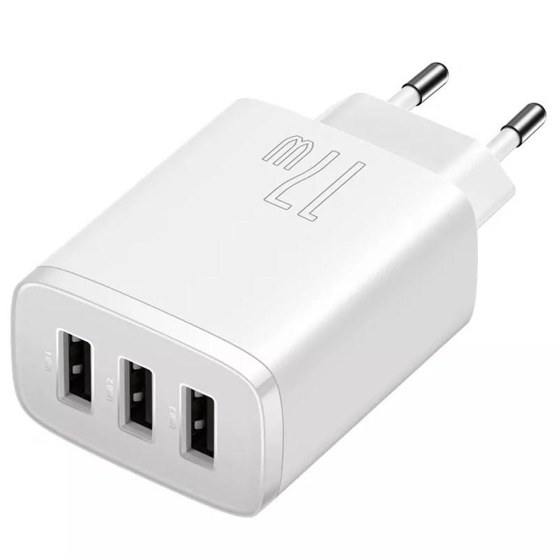 Зарядное устройство сетевое BASEUS Compact 17W 3USB CCXJ02 Белый (00000056089_2)