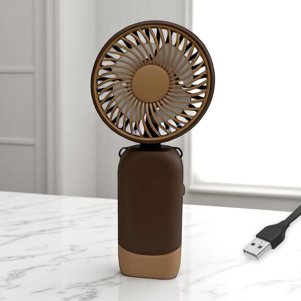 Вентилятор портативный Капибара на аккумуляторе и USB Темно-коричневый (51-тем-кор-39549) - фото 4