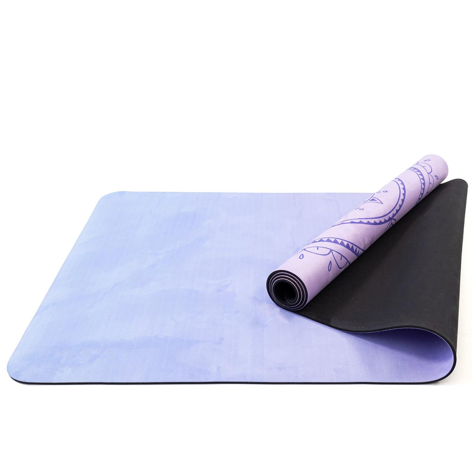 Килимок для йоги та фітнесу OSPORT каучук/замша 4 мм 183x68 см Рожево-блакитний (OF-0286-007)