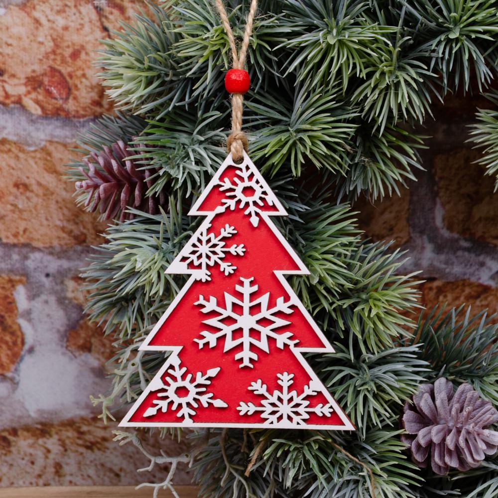 Новогодняя подвеска Елка Красный (5171-4)