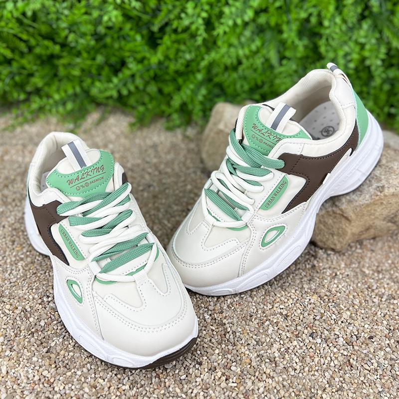 Кросівки жіночі екошкіра Е-006078-2 p. 36 23 см Білий/Зелений