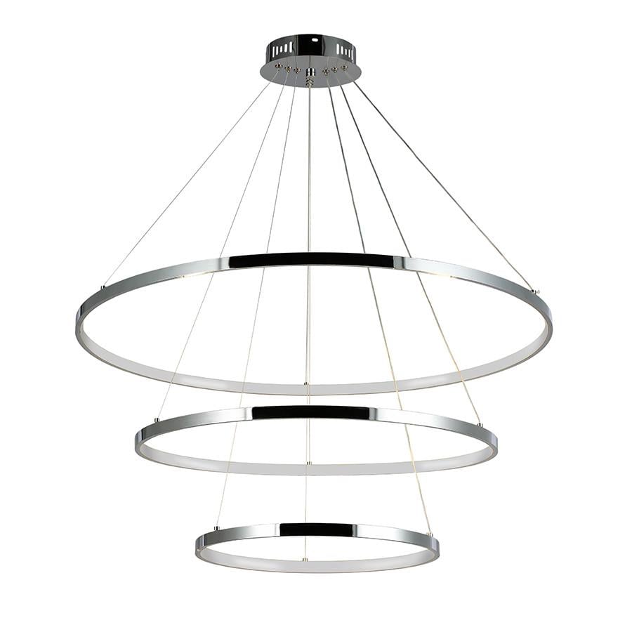 Люстра подвесная светодиодная Levistella 7529832-3A LED 400/600/800 с тремя кольцами плафонами и пультом Хром (2659179376)