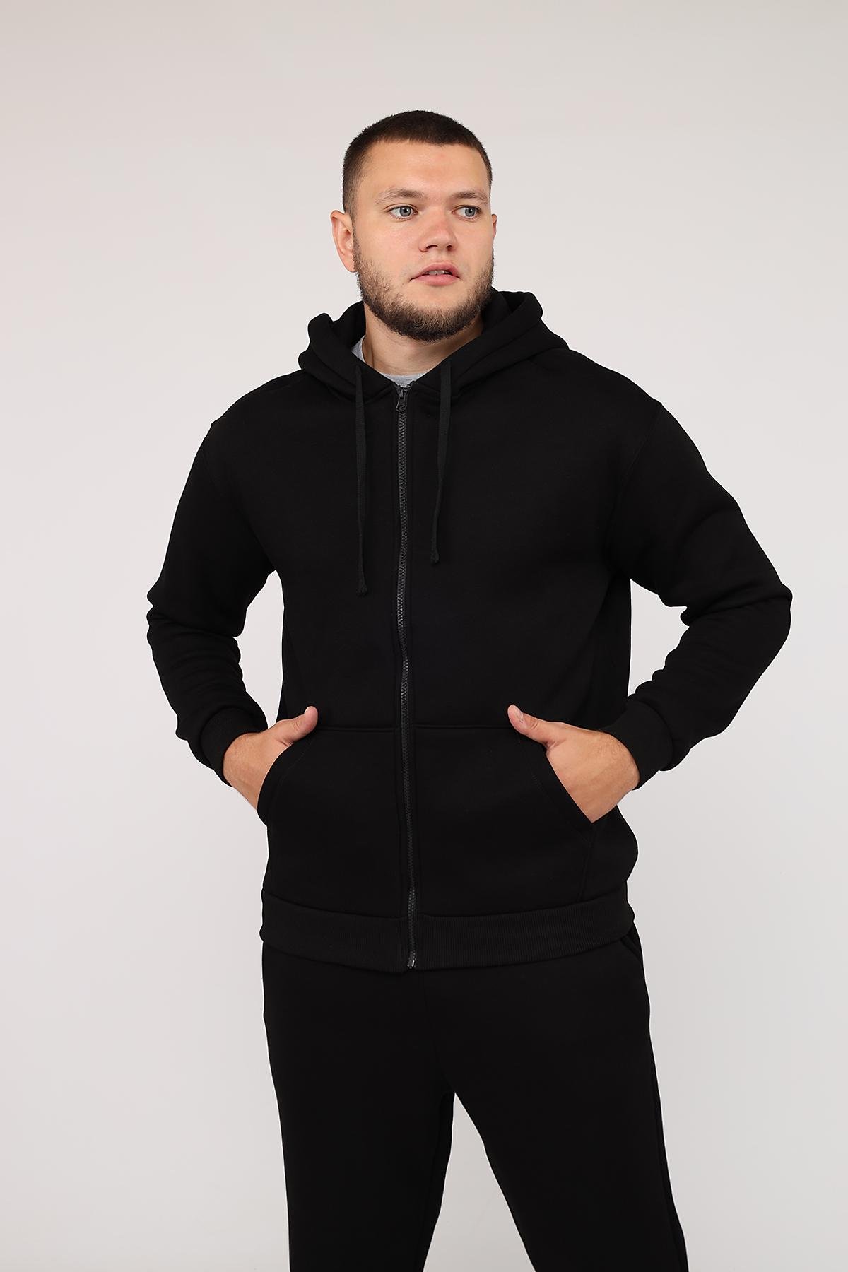Толстовка на блискавці чоловіча ЦБ-00279989 р. 46 Чорний (SKT001074152) - фото 3 Толстовка на блискавці чоловіча ЦБ-00279989 р. 46 Чорний (SKT001074152) - фото 3