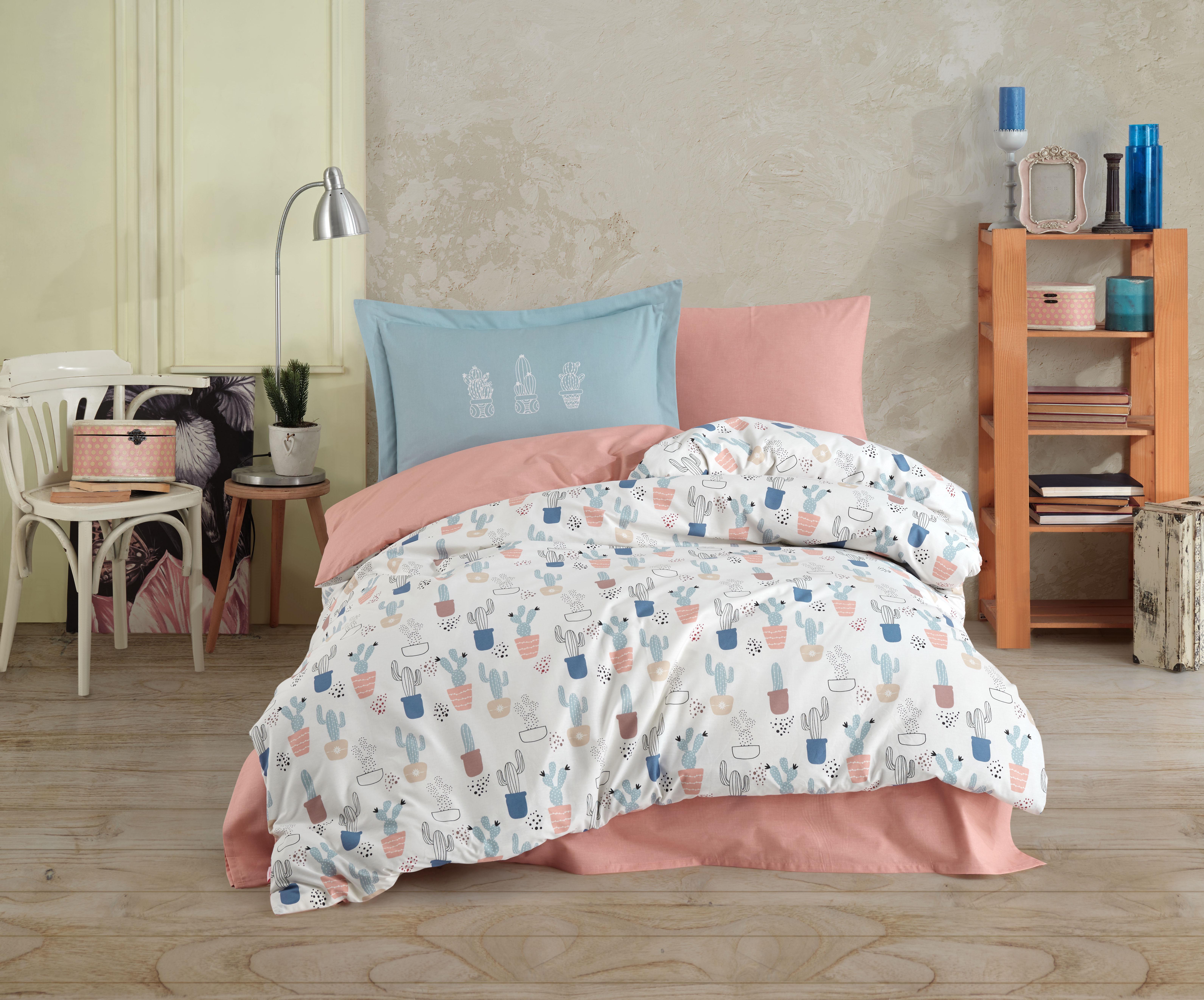 Комплект постельного белья Hobby Poplin Paradise 160х220/50х70 см Голубой