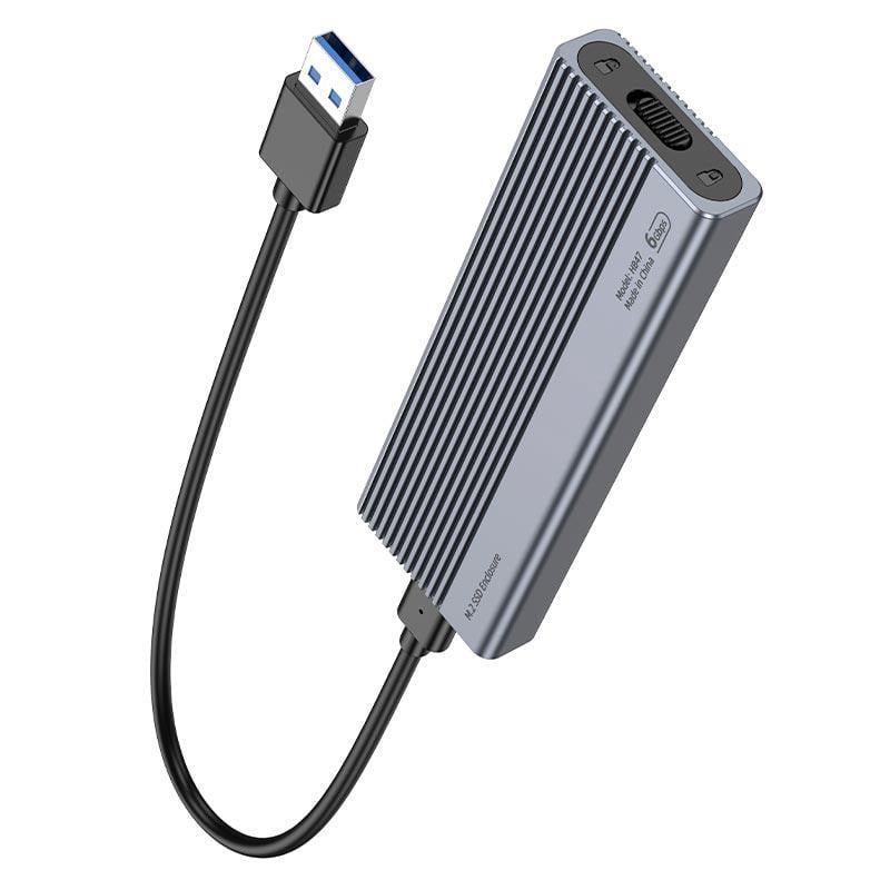 Карман для жестких дисков SSD Hoco HB47 M,2 SATA USB-C до 4 ТБ Grey (685bd42d) - фото 1 Карман для жестких дисков SSD Hoco HB47 M,2 SATA USB-C до 4 ТБ Grey (685bd42d) - фото 1