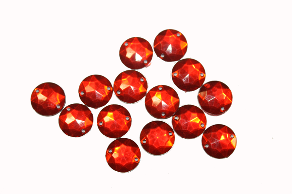 Камни пришивные Кружок 22 мм 20 шт. Красный