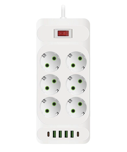 Мережевий подовжувач F33U на 6 розеток/4xUSB/2xType-C (13500987)
