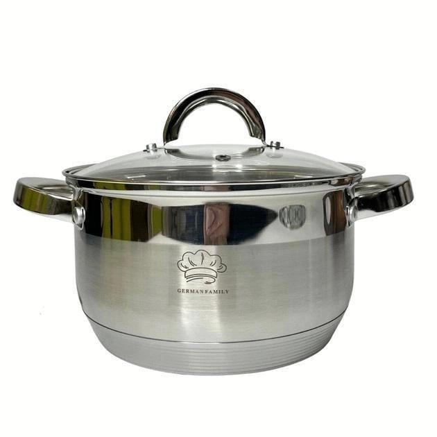 Каструля з кришкою German Family GF-2050 з нержавіючої сталі 4,5 л (GF-2050) - фото 1 Каструля з кришкою German Family GF-2050 з нержавіючої сталі 4,5 л (GF-2050) - фото 1