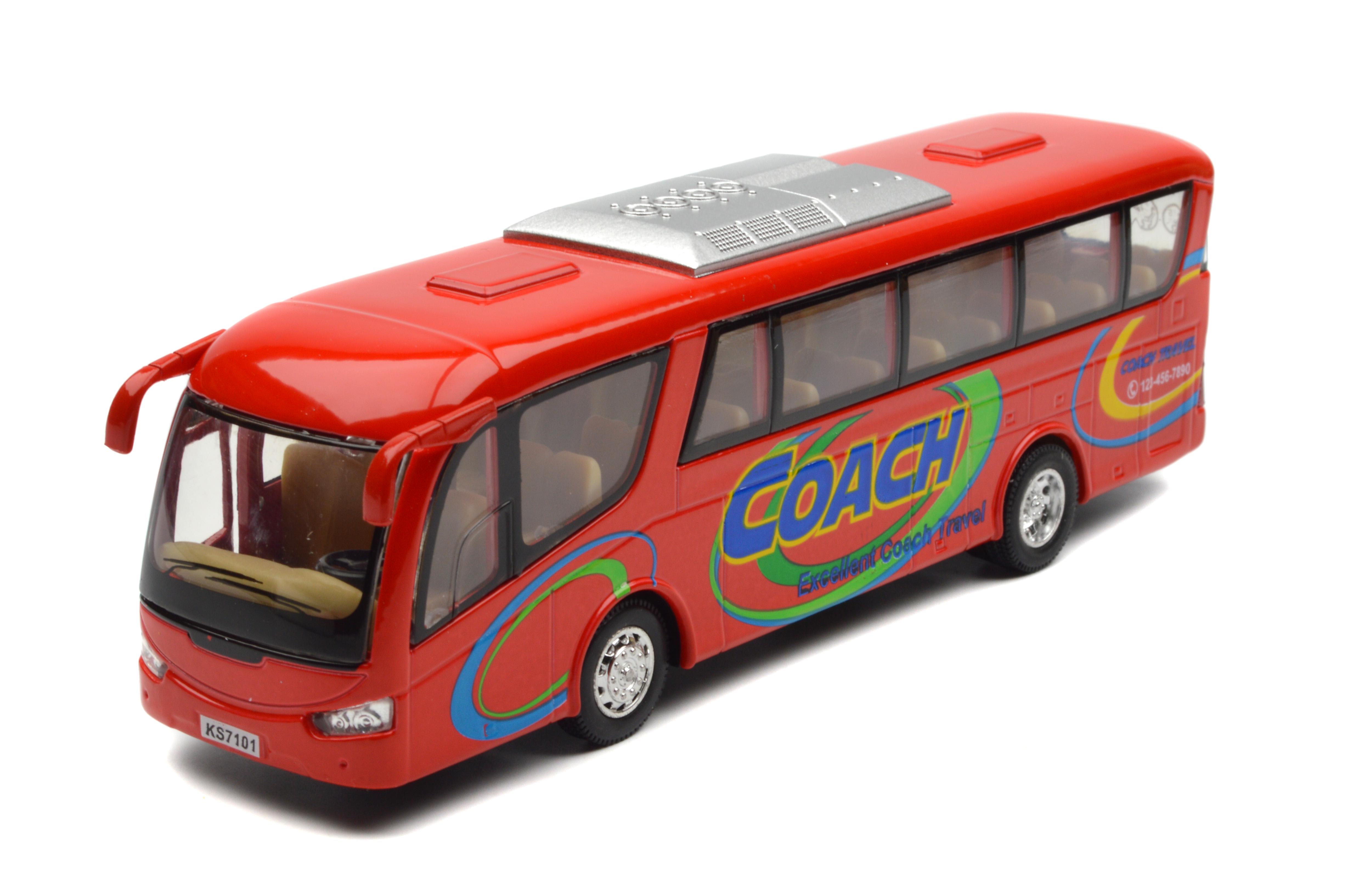 Игрушечная модель металлическая KINSFUN KS7101W Автобус с инерцией (KS7101WR)
