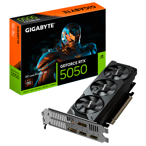 Видеокарта Gigabyte NVIDIA GeForce RTX 5050 OC Low Profile 8 Гб 20000 MHz Black (GV-N5050OC-8GL) - фото 4