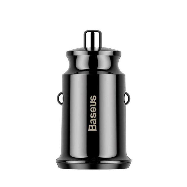 Зарядное устройство для автомобильного 2USB Baseus Grain 3.1A Black (CCALL-ML01) - фото 5