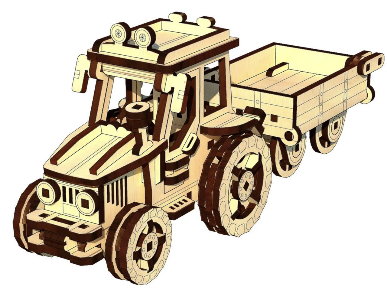 Пазл механический из дерева Pazly 3D Фермер 145 деталей - фото 2