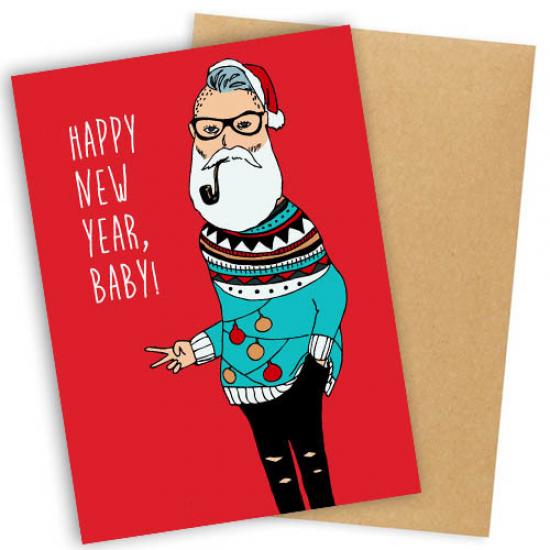 Открытка с конвертом Happy New Year Baby 11х15,2 см (116865)