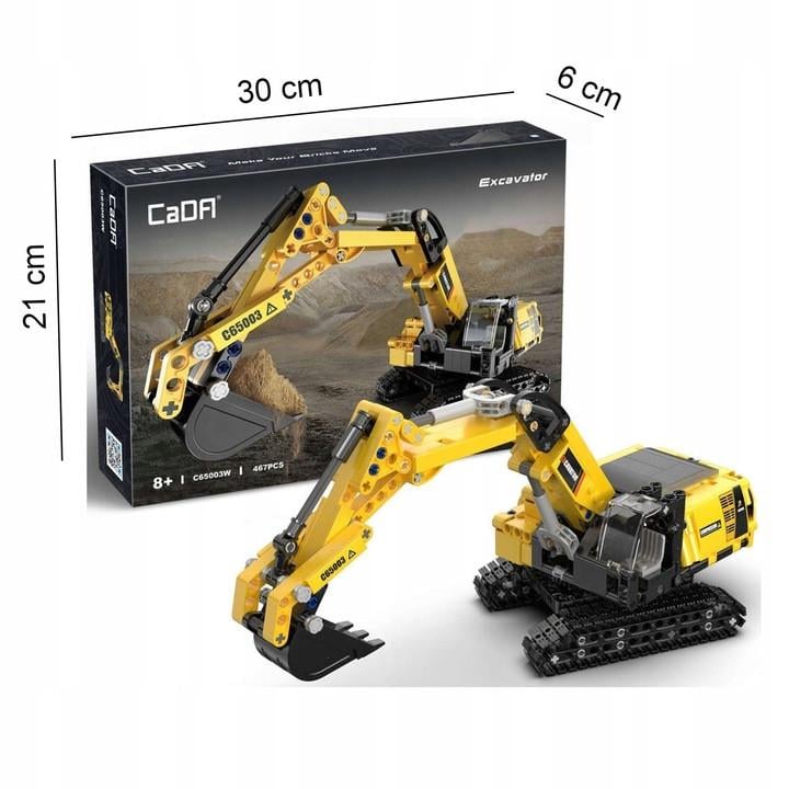 Конструктор детский CaDa Экскаватор для мальчика 467 дет. (22774749) - фото 5