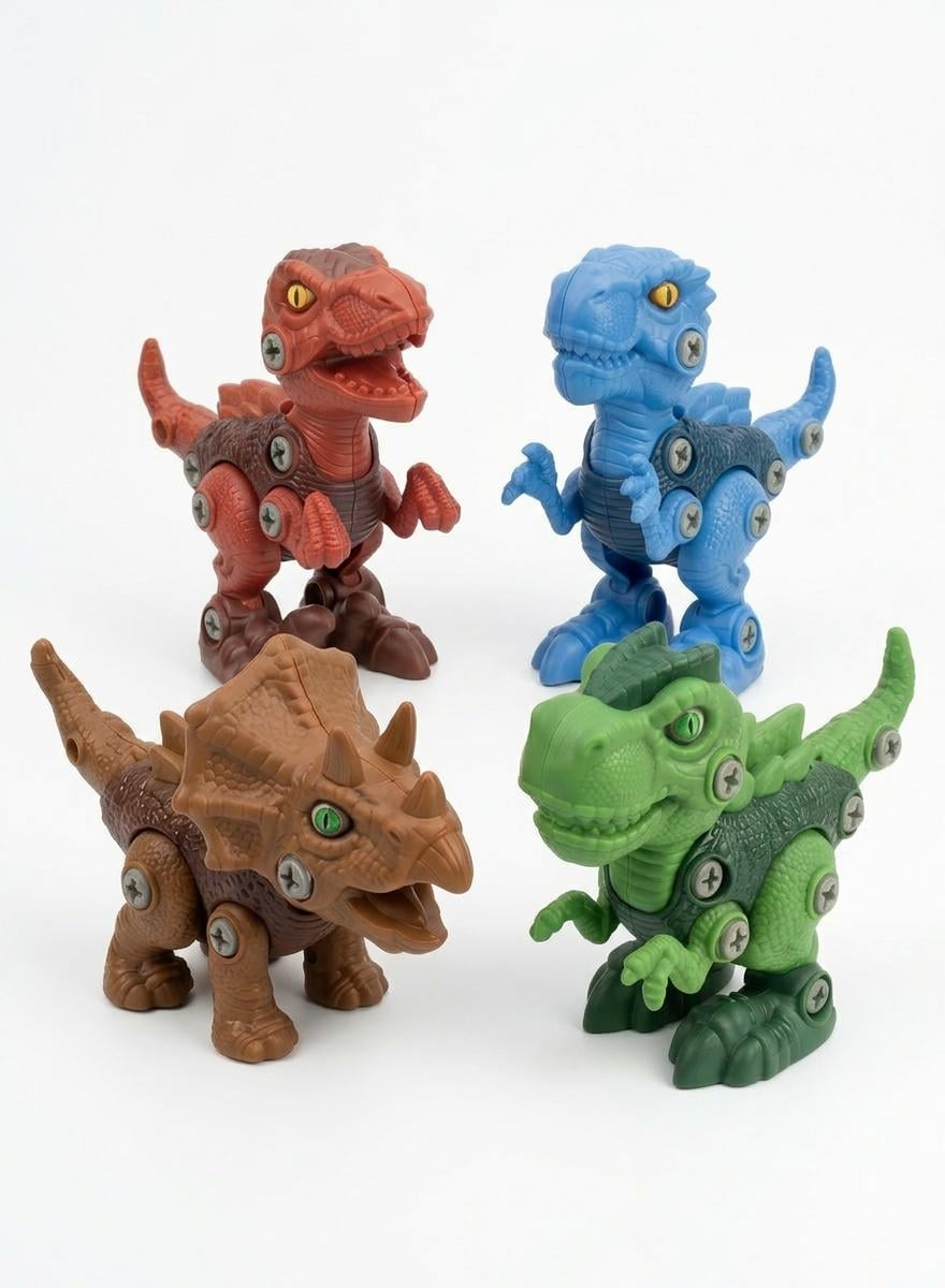 Конструктор DobraMAMA 74007 Динозавры с шуруповертом и мозаикой с отверткой (74007)